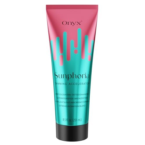 Onyx Sunphoria Bronzer-Free Indoor Tanning Bed Lotion – Fast Melanin-Boost Accelerator for Deeper Tan, Streak-Free Non-Sticky Formula with Hydrating Oils Avelisse