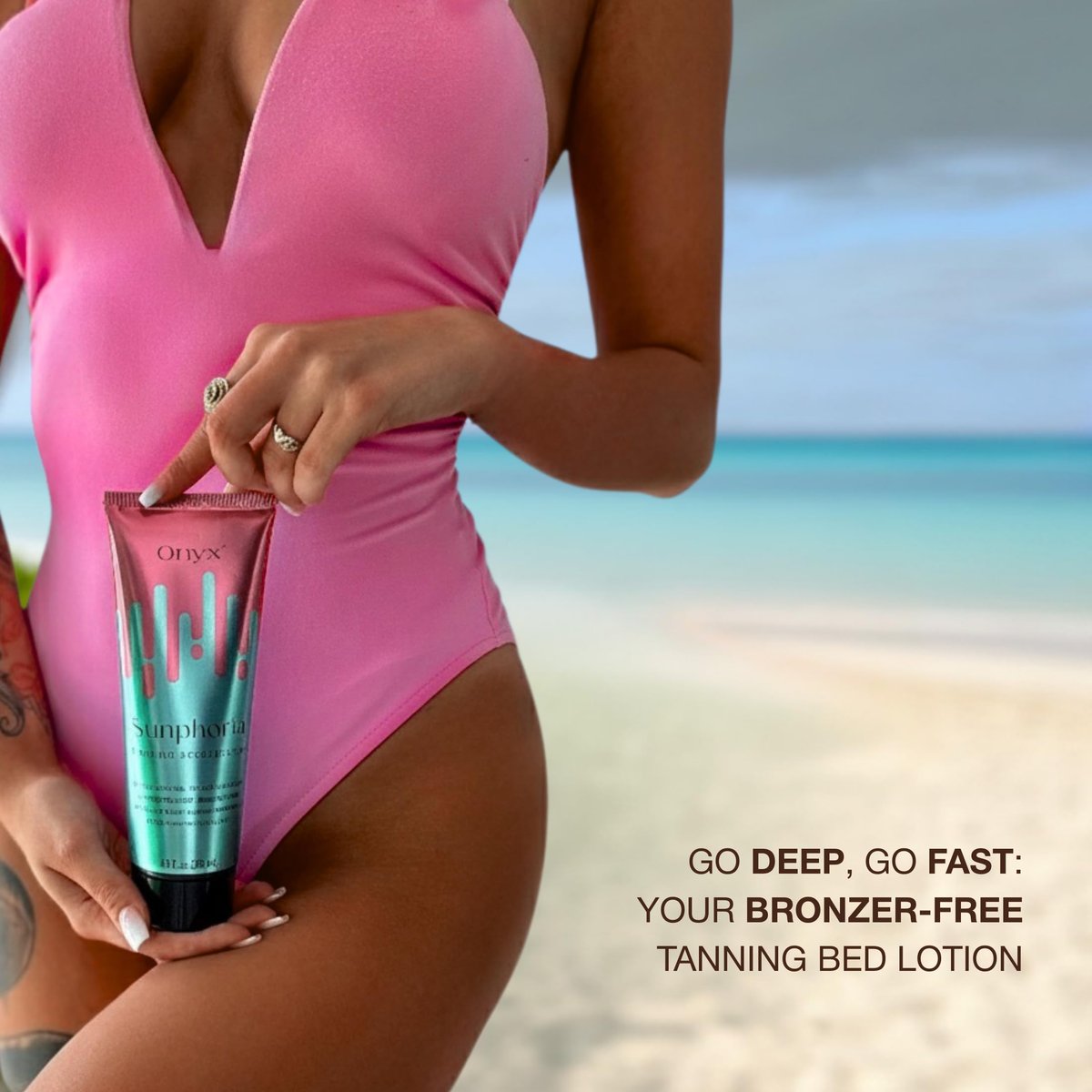 Onyx Sunphoria Bronzer-Free Indoor Tanning Bed Lotion – Fast Melanin-Boost Accelerator for Deeper Tan, Streak-Free Non-Sticky Formula with Hydrating Oils Avelisse
