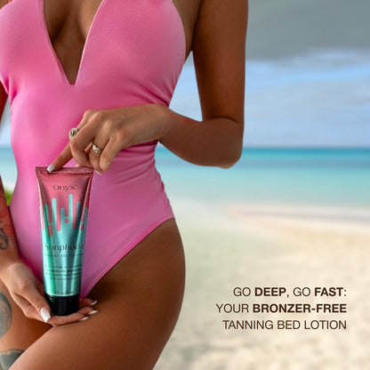 Onyx Sunphoria Bronzer-Free Indoor Tanning Bed Lotion – Fast Melanin-Boost Accelerator for Deeper Tan, Streak-Free Non-Sticky Formula with Hydrating Oils Avelisse