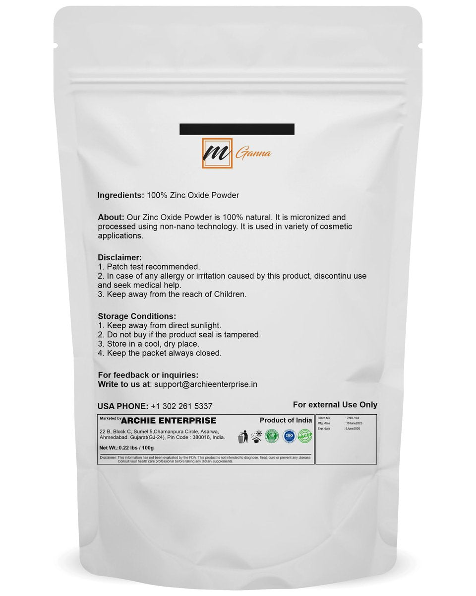 100% Natural Zinc Oxide Powder | Non-Nano Uncoated Particles 0.22 LBS (100 GMS) - görsel 3