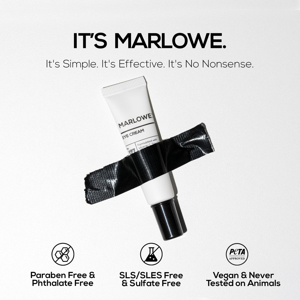 MARLOWE. No. 127 Men's Eye Cream with Vitamin C, Caffeine, and Squalane – Reduce Puffiness, Wrinkles & Dark Circles Avelisse