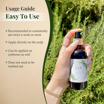 Lia Organics Rosemary Hair Growth Scalp Spray - Natural Hair Regrowth Treatment for Men and Women Avelisse