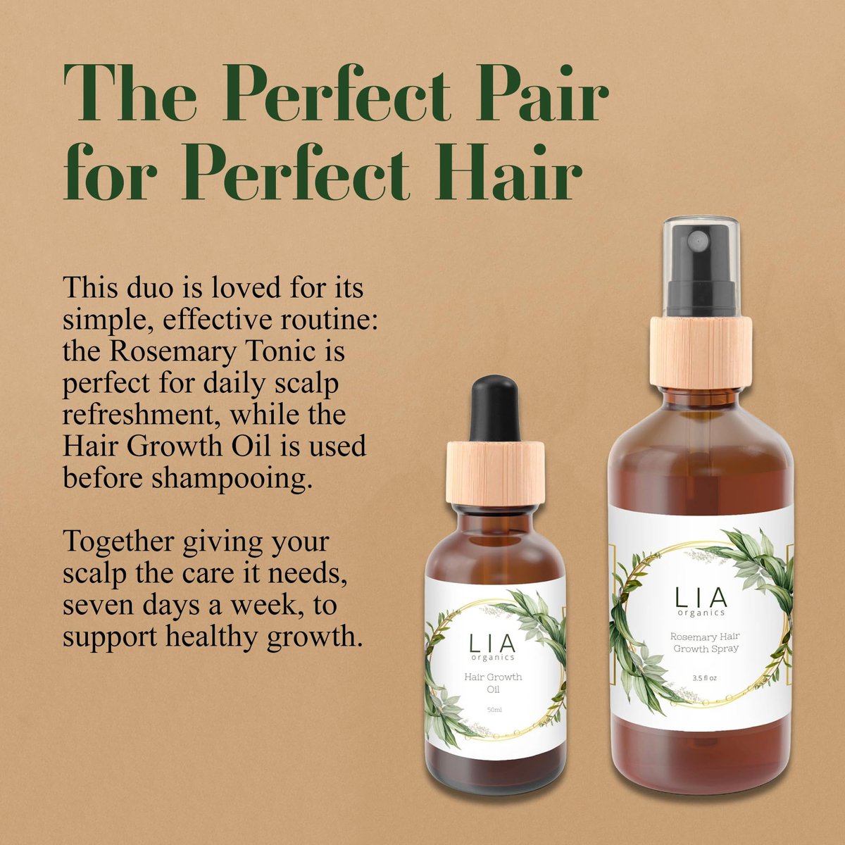 Lia Organics Rosemary Hair Growth Scalp Spray - Natural Hair Regrowth Treatment for Men and Women Avelisse