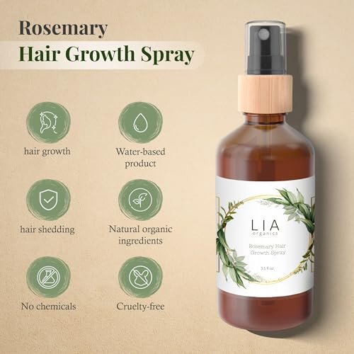 Lia Organics Rosemary Hair Growth Scalp Spray - Natural Hair Regrowth Treatment for Men and Women Avelisse