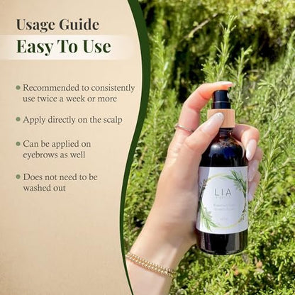 Lia Organics Rosemary Hair Growth Scalp Spray - Natural Hair Regrowth Treatment for Men and Women Avelisse