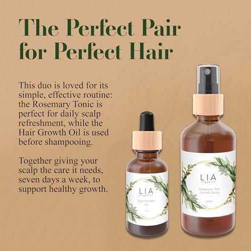 Lia Organics Rosemary Hair Growth Scalp Spray - Natural Hair Regrowth Treatment for Men and Women Avelisse