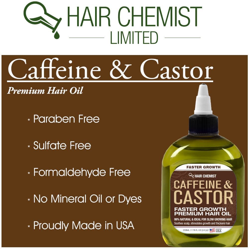 Hair Chemist Caffeine and Castor Faster Growth Hair Oil - 7.1 oz for Unisex Adult - görsel 8