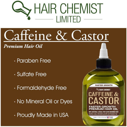 Hair Chemist Caffeine and Castor Faster Growth Hair Oil - 7.1 oz for Unisex Adult