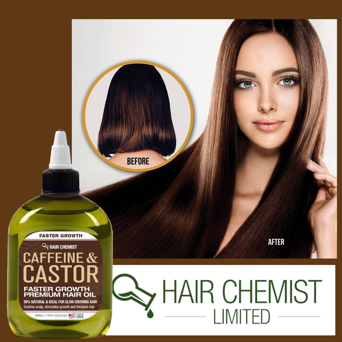 Hair Chemist Caffeine and Castor Faster Growth Hair Oil - 7.1 oz for Unisex Adult - görsel 12