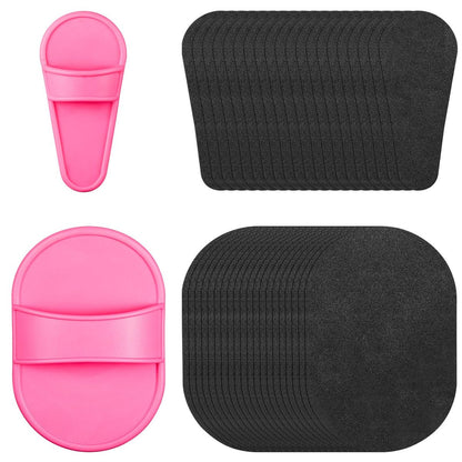 Patelai 32 Pcs Smooth Away Hair Removal Pads - 2 Sizes Facial Hair Remover Pads with 30 Exfoliation Fine Sandpaper for Women Girls Face Lips