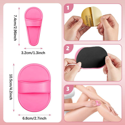 Patelai 32 Pcs Smooth Away Hair Removal Pads - 2 Sizes Facial Hair Remover Pads with 30 Exfoliation Fine Sandpaper for Women Girls Face Lips