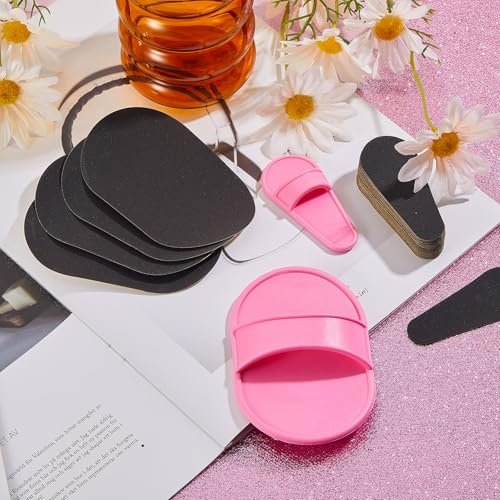 Chengu 62-Piece Crystal Leg & Facial Hair Removal Kit for Women – Smooth Away Pads & Exfoliation Sandpapers (Pink, Black) - görsel 4