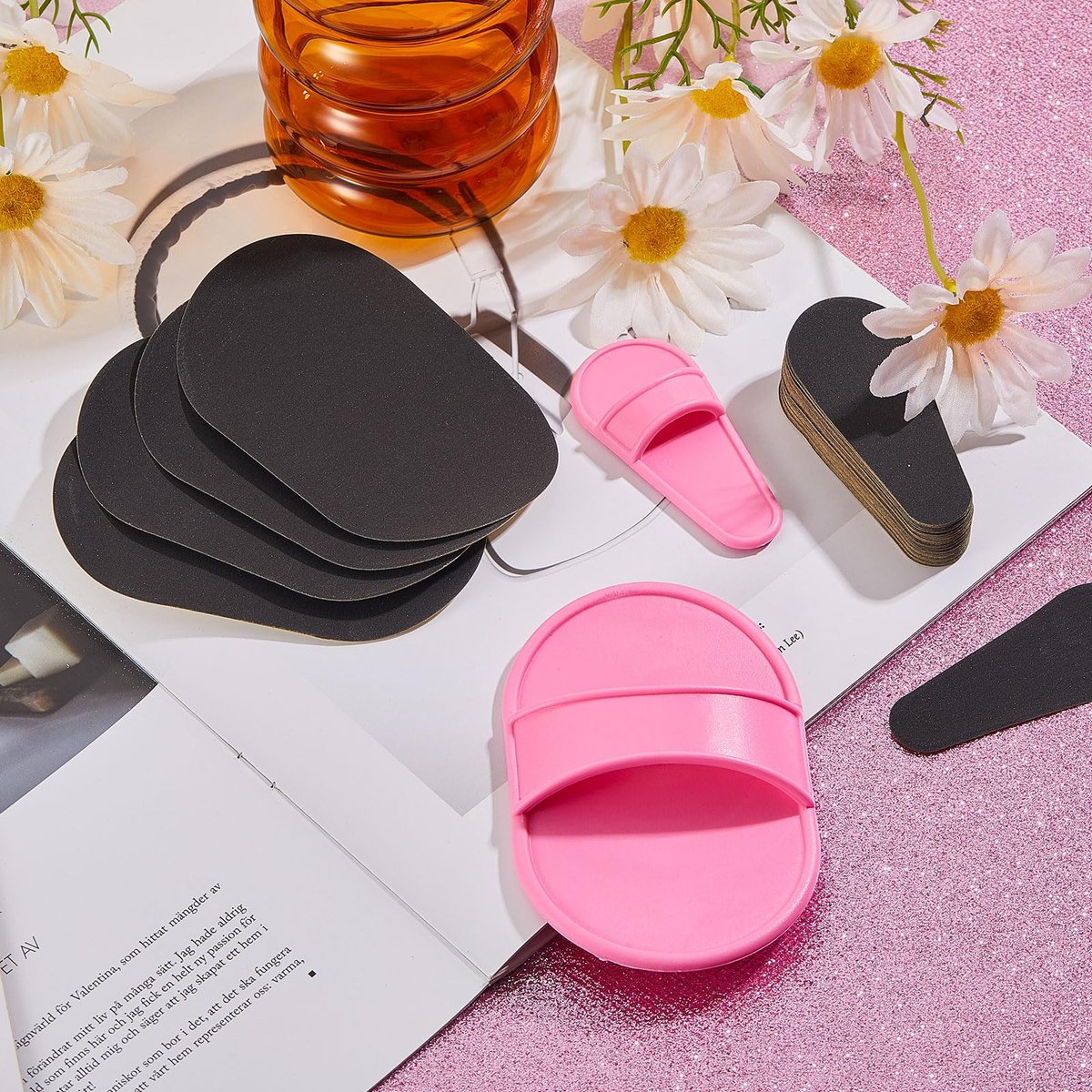 Patelai 32 Pcs Smooth Away Hair Removal Pads - 2 Sizes Facial Hair Remover Pads with 30 Exfoliation Fine Sandpaper for Women Girls Face Lips - görsel 13