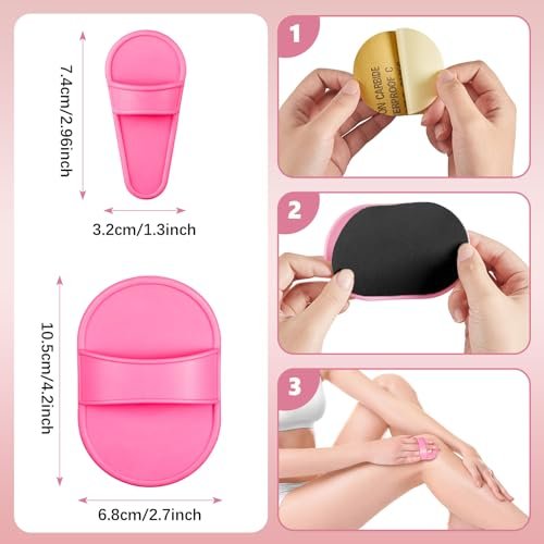 Patelai 32 Pcs Smooth Away Hair Removal Pads - 2 Sizes Facial Hair Remover Pads with 30 Exfoliation Fine Sandpaper for Women Girls Face Lips - görsel 4