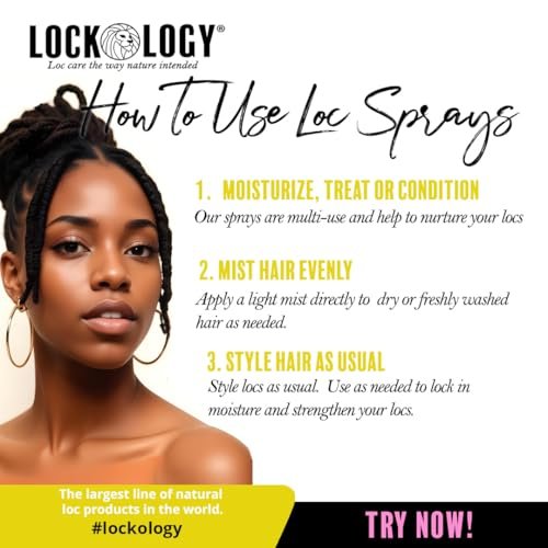 Lockology Coconut Mango Loc Spray - Daily Moisturizing Spray for Dreadlocks, Natural Hair Care 8 oz Avelisse