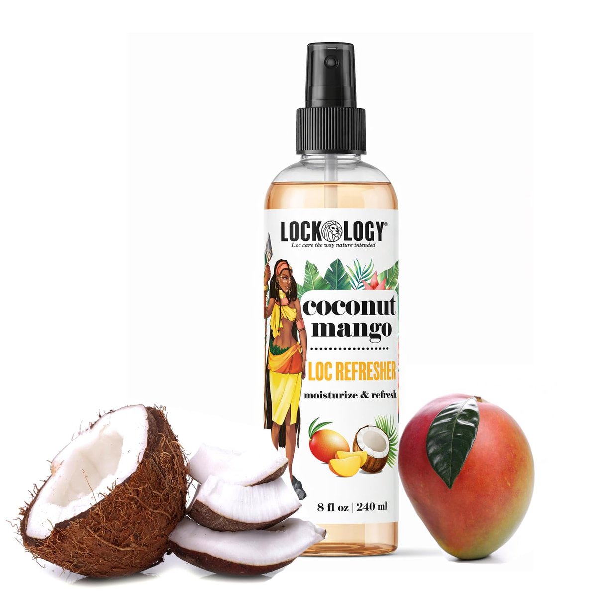 Lockology Coconut Mango Loc Spray - Daily Moisturizing Spray for Dreadlocks, Natural Hair Care 8 oz Avelisse