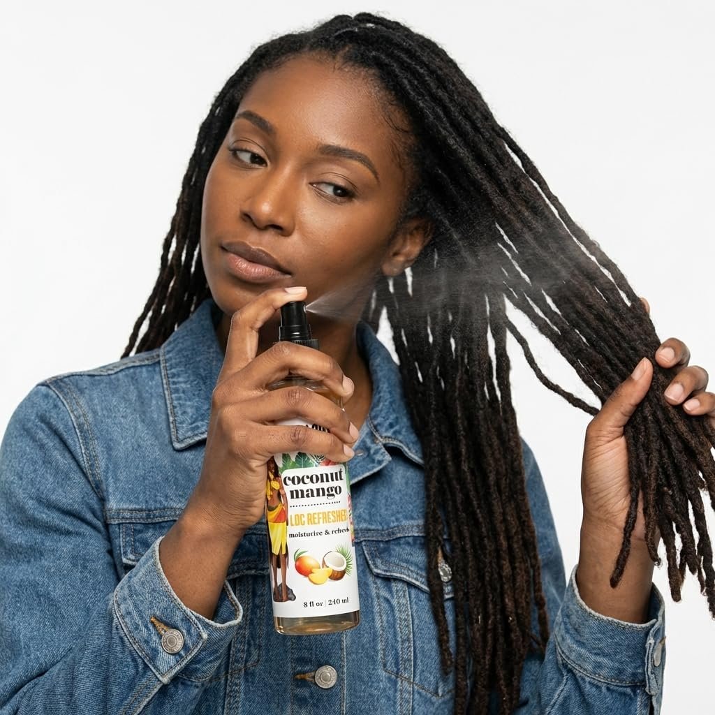 Lockology Coconut Mango Loc Spray - Daily Moisturizing Spray for Dreadlocks, Natural Hair Care 8 oz Avelisse