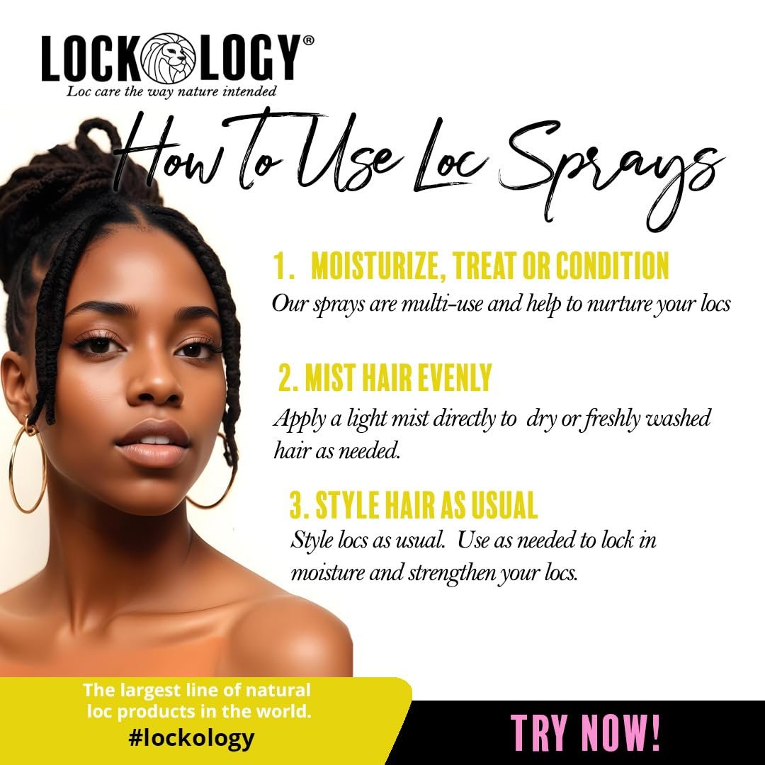 Lockology Coconut Mango Loc Spray - Daily Moisturizing Spray for Dreadlocks, Natural Hair Care 8 oz Avelisse