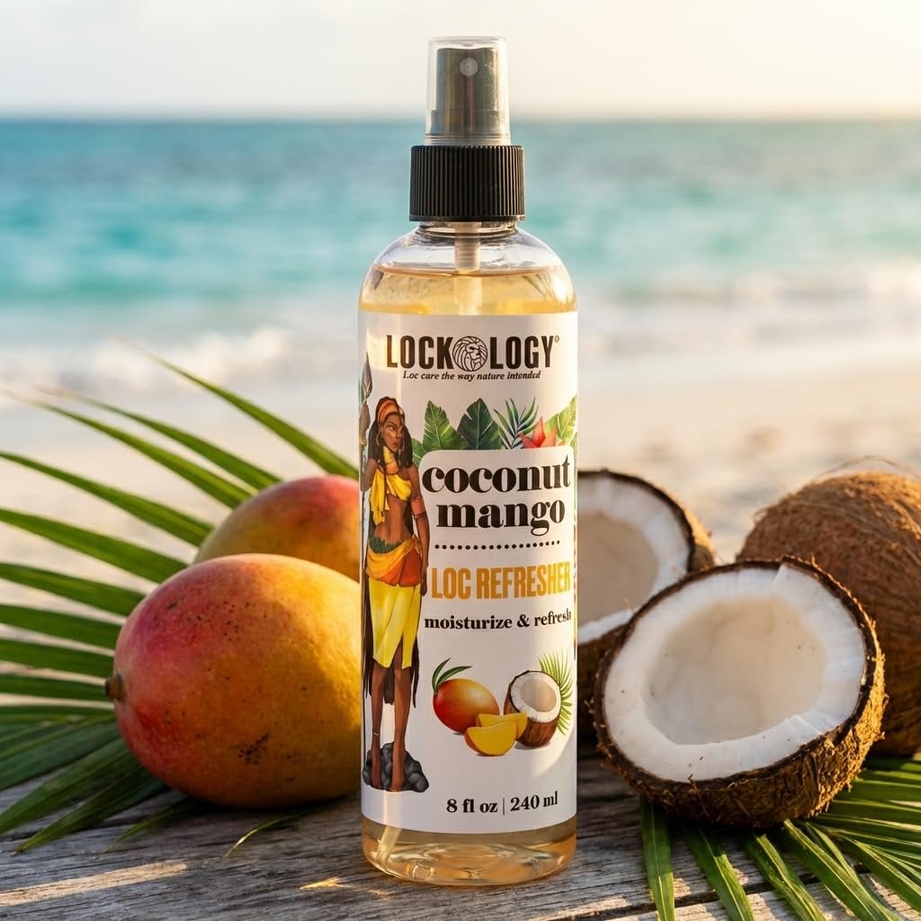 Lockology Coconut Mango Loc Spray - Daily Moisturizing Spray for Dreadlocks, Natural Hair Care 8 oz Avelisse