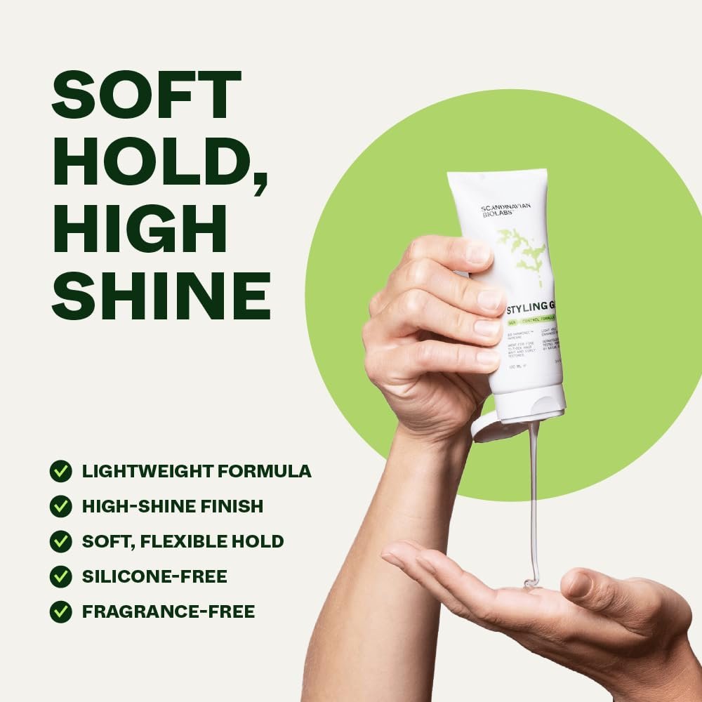 Scandinavian Biolabs Natural Hair Styling Gel - 100ml (3.5 Fl Oz) - Hold & Shine Without Harsh Chemicals - görsel 3