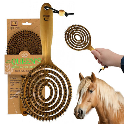 Epona Queens Mane & Tail Brush – Natural Wheat Straw Hair Brush for Gentle Detangling Avelisse