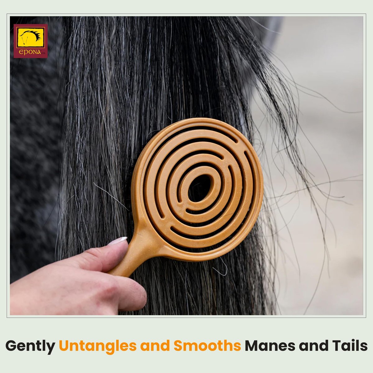 Epona Queens Mane & Tail Brush – Natural Wheat Straw Hair Brush for Gentle Detangling Avelisse