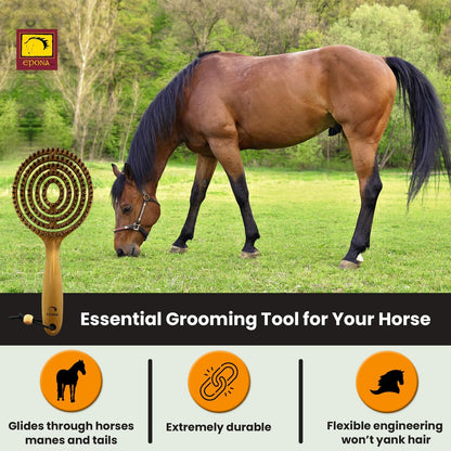 Epona Queens Mane & Tail Brush – Natural Wheat Straw Hair Brush for Gentle Detangling Avelisse