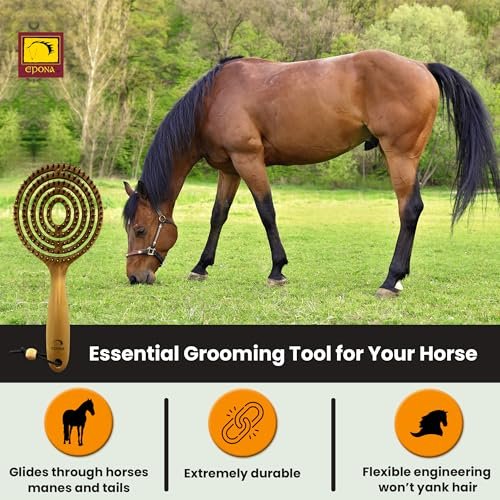 Epona Queens Mane & Tail Brush – Natural Wheat Straw Hair Brush for Gentle Detangling Avelisse