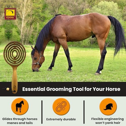 Epona Queens Mane & Tail Brush – Natural Wheat Straw Hair Brush for Gentle Detangling Avelisse