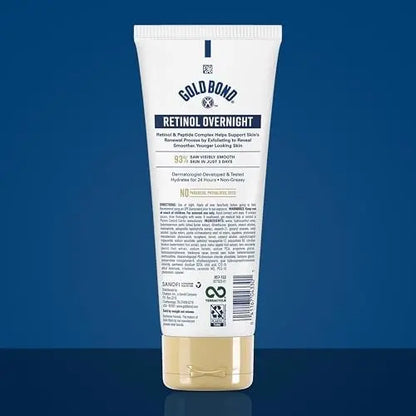 Gold Bond Age Renew Retinol Overnight Body & Face Lotion - Anti-Aging Moisturizer with Peptide Complex, 7 oz Avelisse