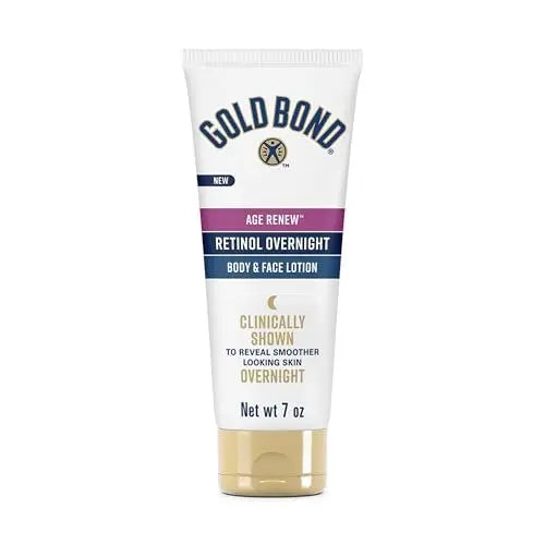Gold Bond Age Renew Retinol Overnight Body & Face Lotion - Anti-Aging Moisturizer with Peptide Complex, 7 oz Avelisse