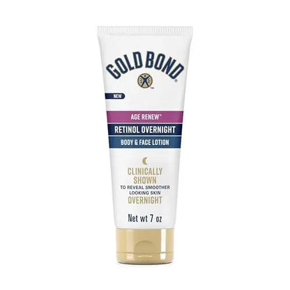 Gold Bond Age Renew Retinol Overnight Body & Face Lotion - Anti-Aging Moisturizer with Peptide Complex, 7 oz Avelisse