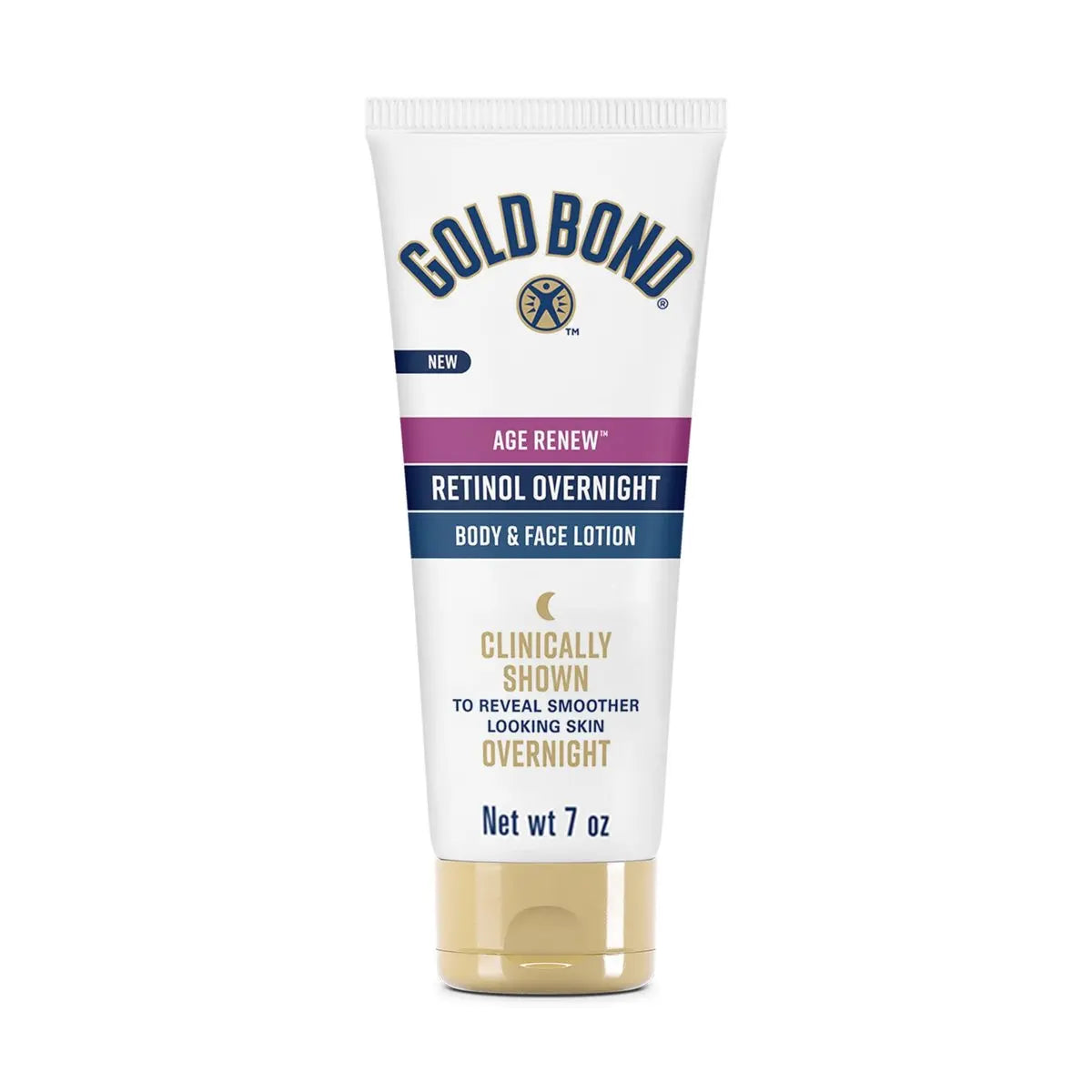 Gold Bond Age Renew Retinol Overnight Body & Face Lotion - Anti-Aging Moisturizer with Peptide Complex, 7 oz Avelisse