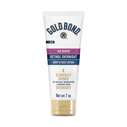 Gold Bond Age Renew Retinol Overnight Body & Face Lotion - Anti-Aging Moisturizer with Peptide Complex, 7 oz Avelisse