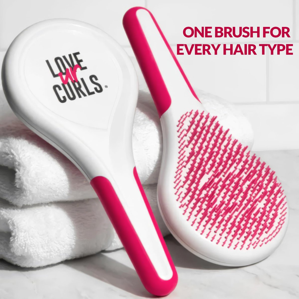 Love Ur Curls Detangling Hairbrush for Curly, Wavy & Coily Hair – Glide-Through Brush for Tangled Hair – Reduces Breakage & Pulling – Wet or Dry Styling – Curl Defining Hair Brush Avelisse