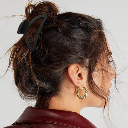 Canitor Hair Clips Set - 4Pcs Black Acrylic Semicircle Claw Clips for Thick & Thin Hair Avelisse