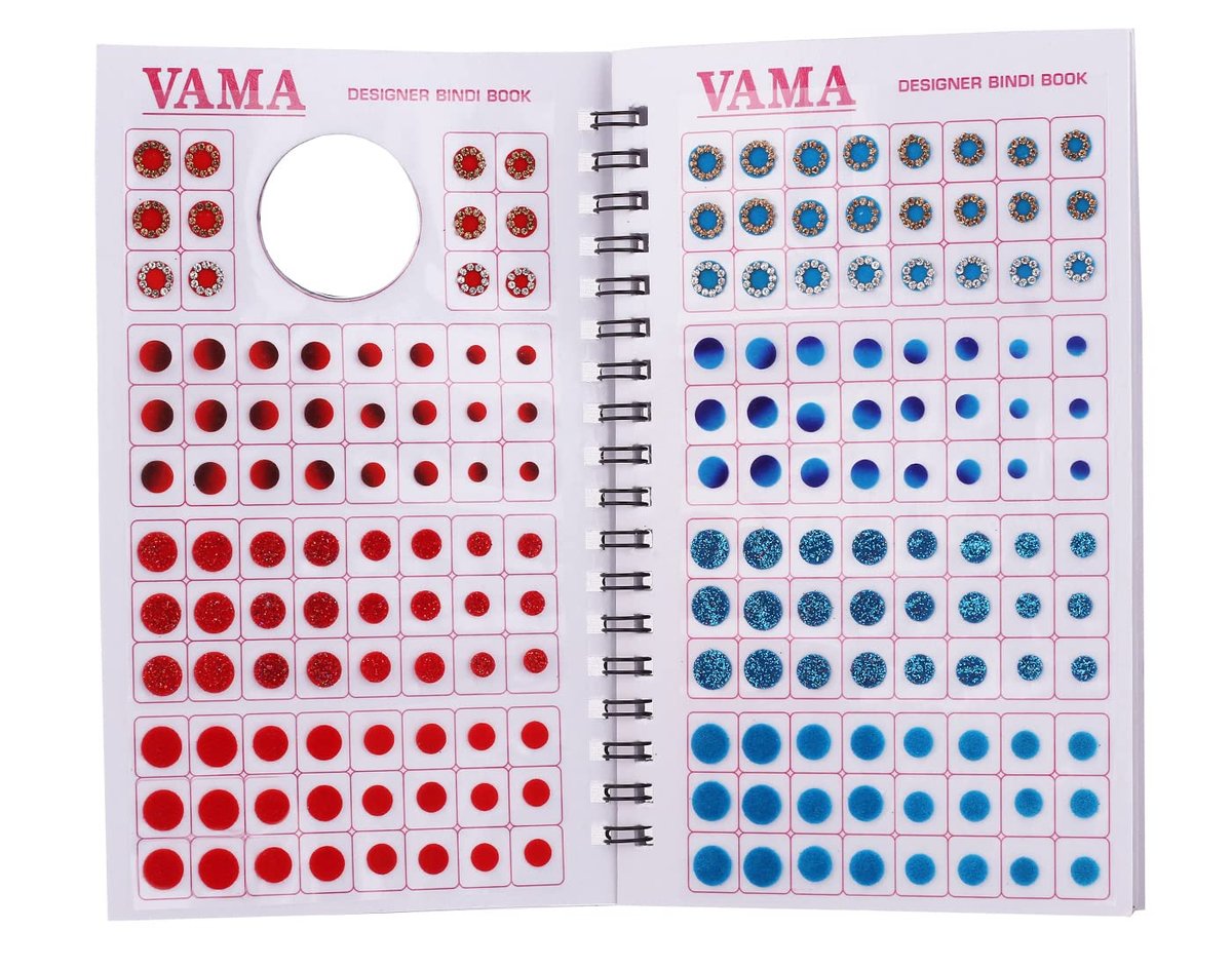 VAMA Multicolour Glitter Sparkle Crystal Diamond Stone Bindi Booklet Sticker for Women - 948 Fancy Bindis Avelisse