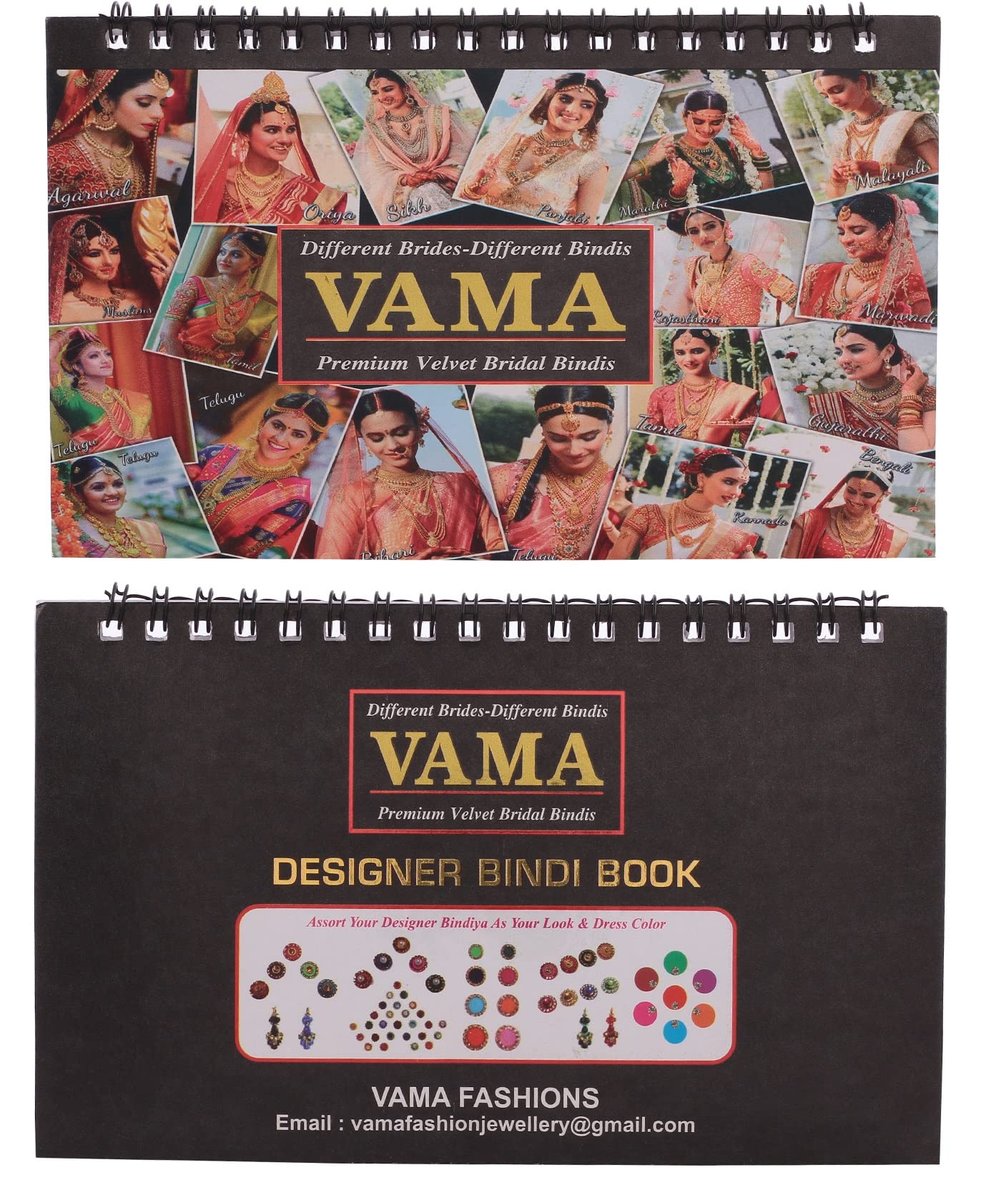 VAMA Multicolour Glitter Sparkle Crystal Diamond Stone Bindi Booklet Sticker for Women - 948 Fancy Bindis Avelisse