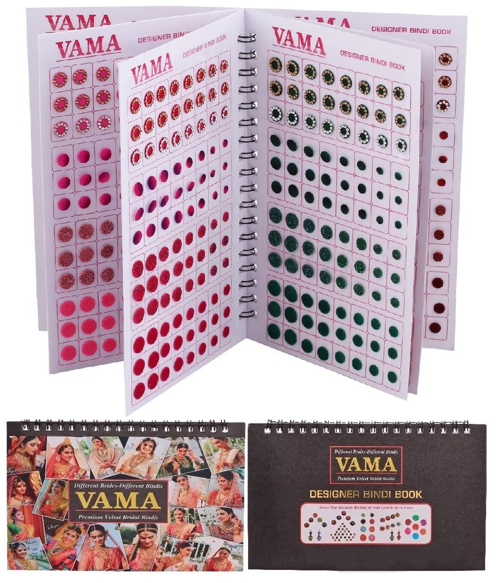 VAMA Multicolour Glitter Sparkle Crystal Diamond Stone Bindi Booklet Sticker for Women - 948 Fancy Bindis Avelisse