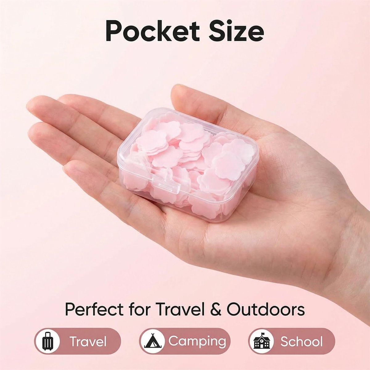 4-Scent Mini Portable Disposable Petal Hand Wash Sheets – Dissolvable Hand Soap for Travel, Camping & Outdoor (4 Boxes, ~400 Sheets) Avelisse