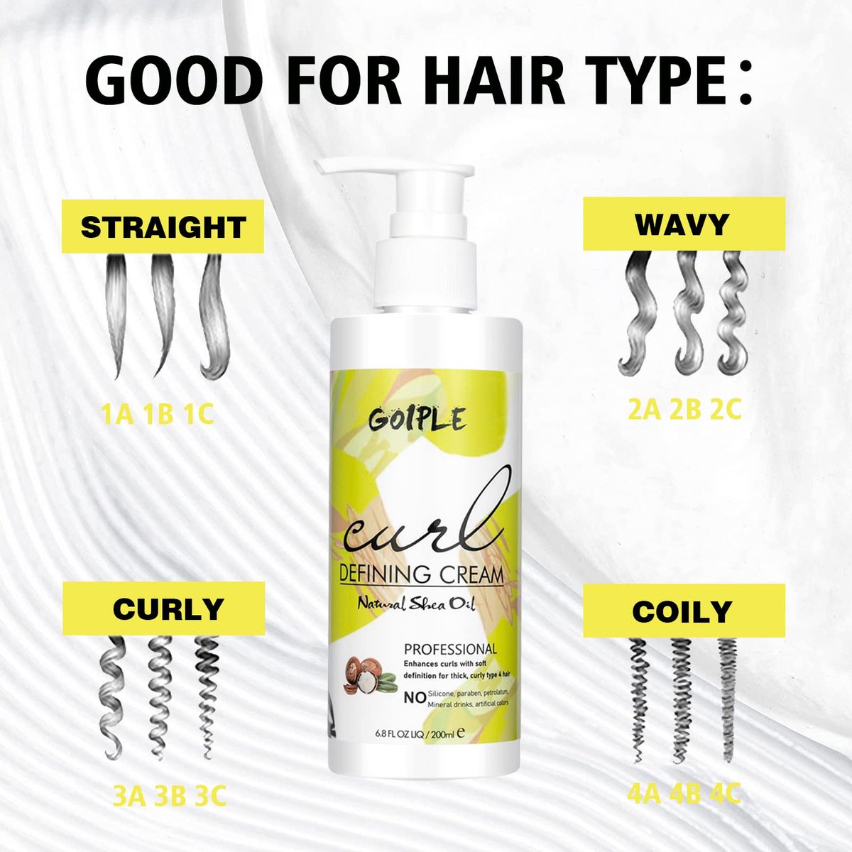Curl Defining Cream for Wavy Hair - Anti-Frizz Smoothing Cream with 9 Row Brush - Define All Natural Curl Types & Textures - 3.4 Fl Oz (Pack of 2) - görsel 9