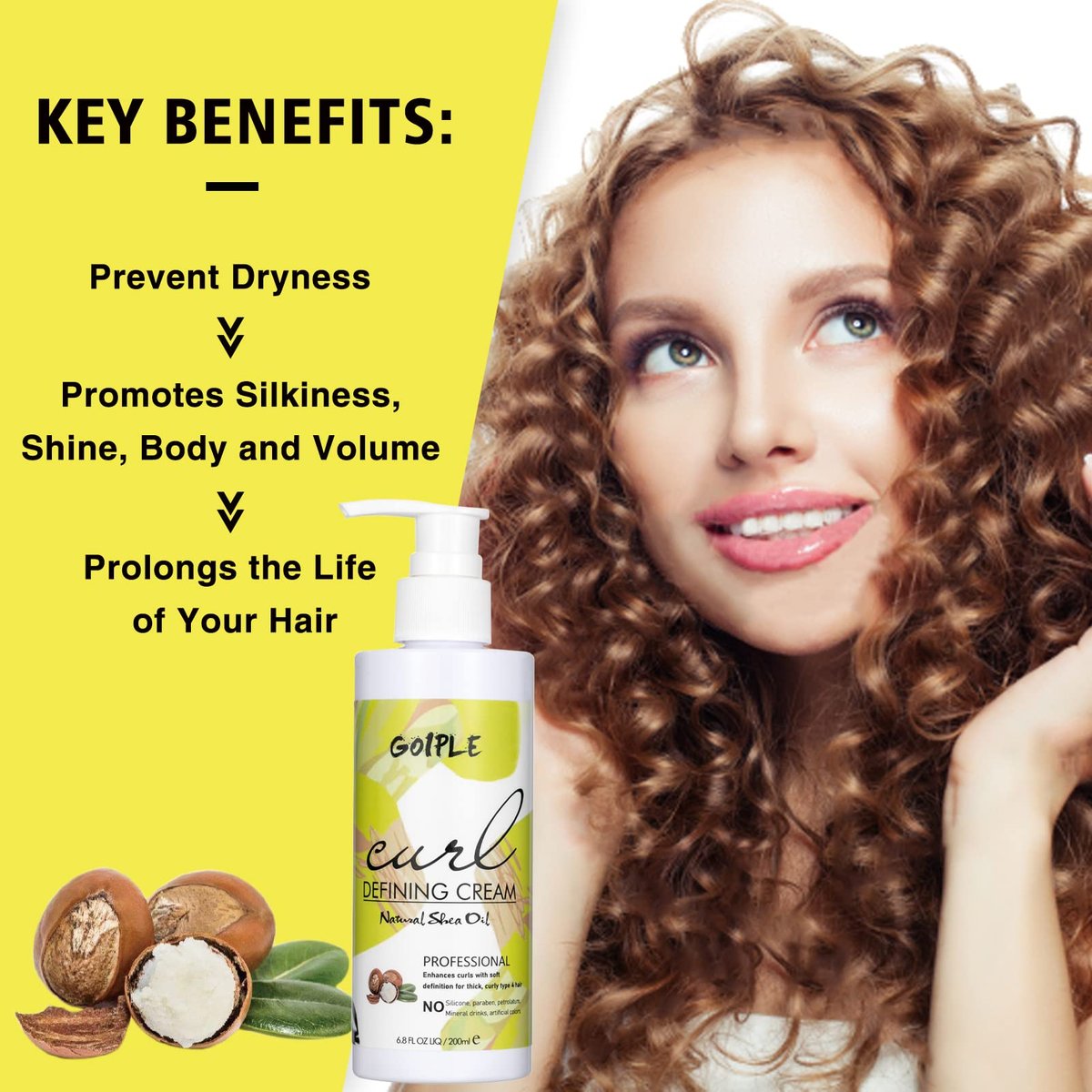 Curl Defining Cream for Wavy Hair - Anti-Frizz Smoothing Cream with 9 Row Brush - Define All Natural Curl Types & Textures - 3.4 Fl Oz (Pack of 2) - görsel 15