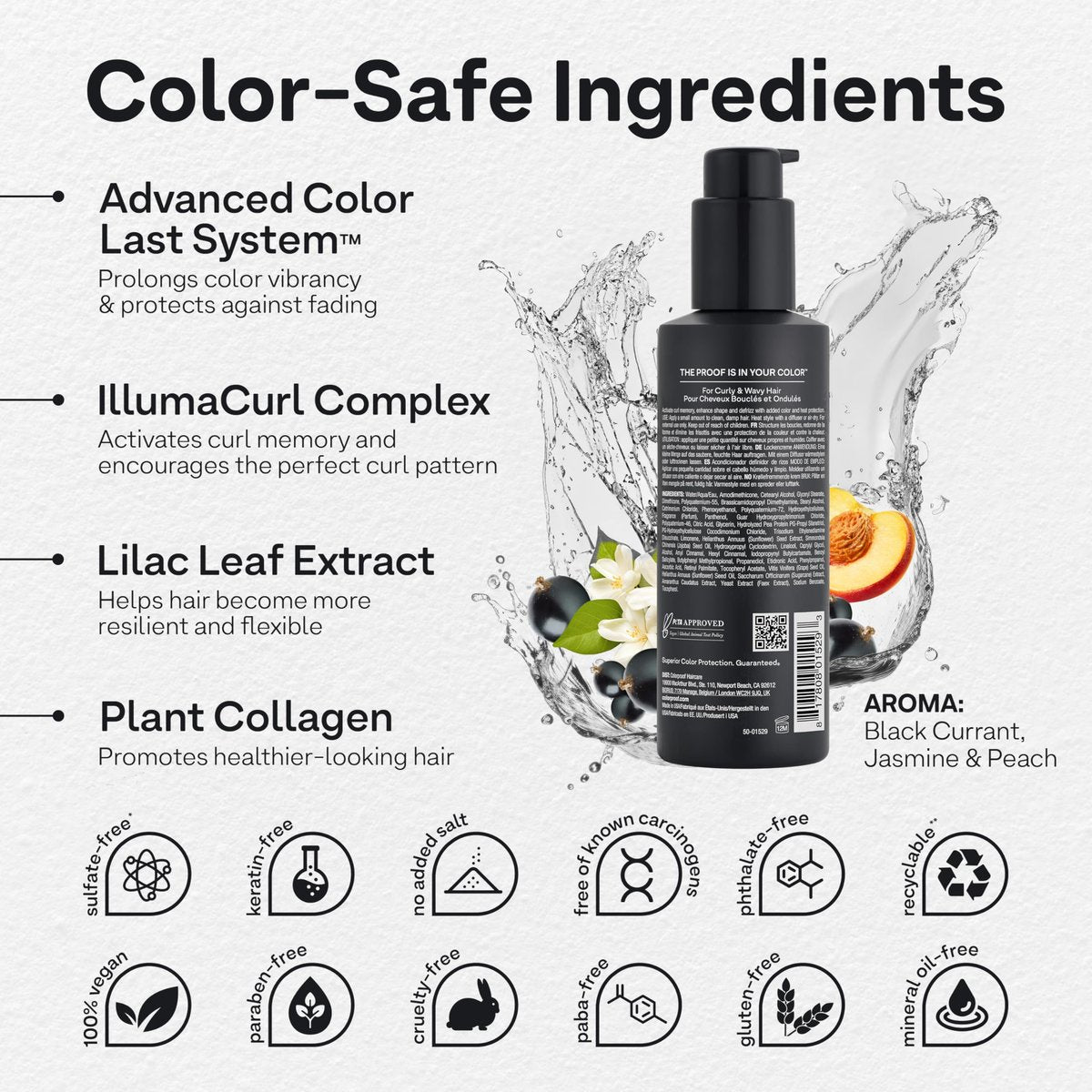 Colorproof Tru Curl Enhancing Crème 6.4 fl oz - Curl Cream with Black Currant, Jasmine & Peach Scent, Anti-Frizz & Humidity Control for Curly Hair Avelisse
