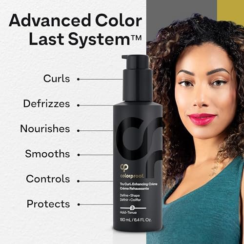 Colorproof Tru Curl Enhancing Crème 6.4 fl oz - Curl Cream with Black Currant, Jasmine & Peach Scent, Anti-Frizz & Humidity Control for Curly Hair Avelisse