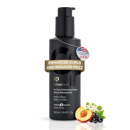 Colorproof Tru Curl Enhancing Crème 6.4 fl oz - Curl Cream with Black Currant, Jasmine & Peach Scent, Anti-Frizz & Humidity Control for Curly Hair Avelisse