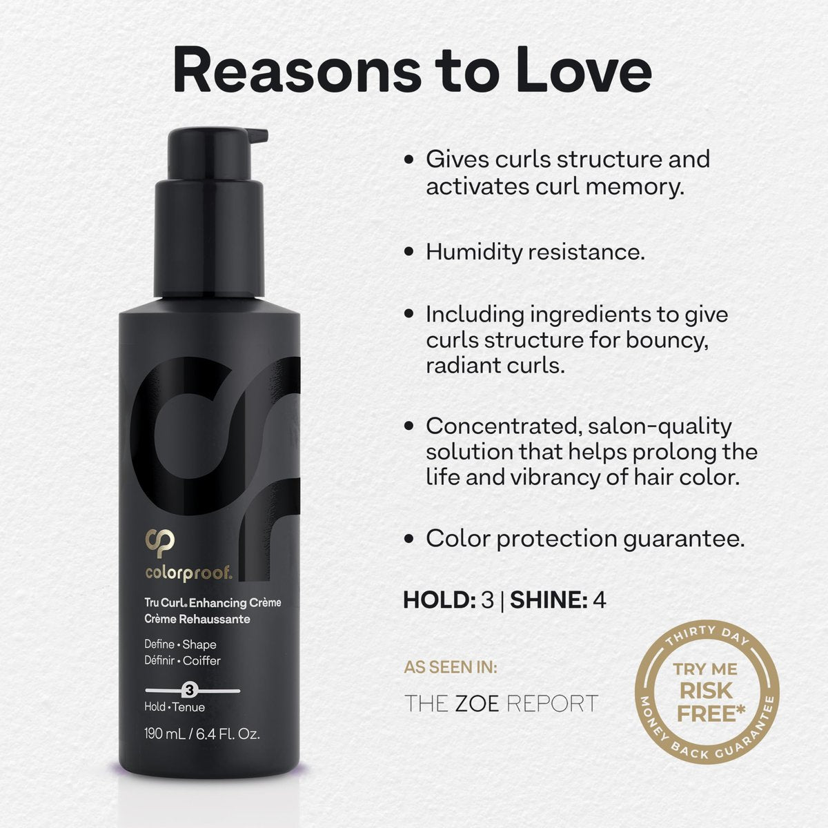 Colorproof Tru Curl Enhancing Crème 6.4 fl oz - Curl Cream with Black Currant, Jasmine & Peach Scent, Anti-Frizz & Humidity Control for Curly Hair Avelisse