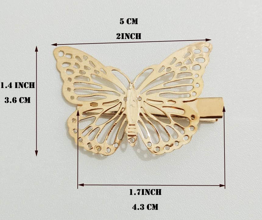 12 Pcs Gold Metal Butterfly Hair Clips Set - Cute Hollow Butterfly Hair Claws & Barrettes for Women Girls - görsel 4