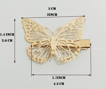 12 Pcs Gold Metal Butterfly Hair Clips Set - Cute Hollow Butterfly Hair Claws & Barrettes for Women Girls