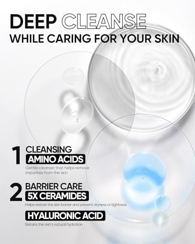 SKINTIFIC 5X Ceramide Low pH Facial Cleanser – Gentle Hydrating Face Wash with Hyaluronic Acid for Dry to Normal Skin, Sensitive Skin Tested, Fragrance Free, 2.67 Fl Oz - görsel 14
