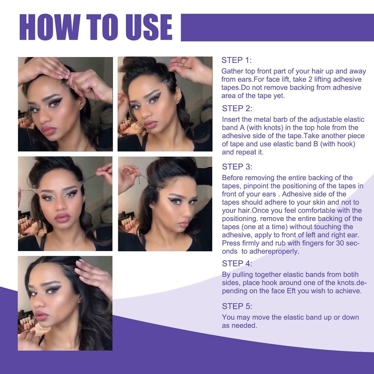Teetown Face Lift Tape - 40 Ultra-Thin Invisible Face Tape with Lifting Ropes for Skin Tightening and Wrinkle Reduction - görsel 10